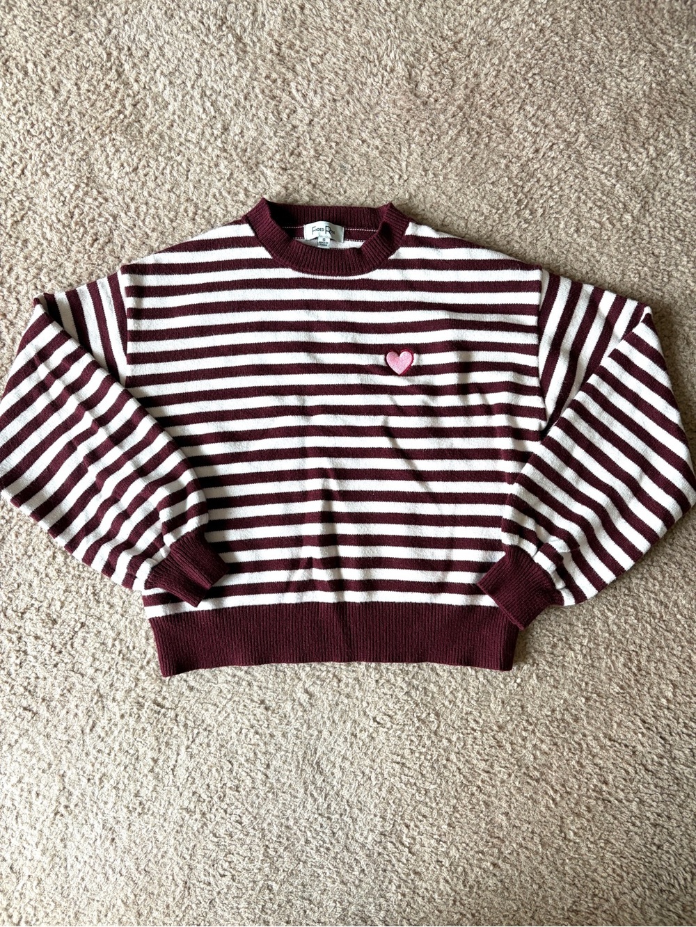Brand New Striped Heart Sweater